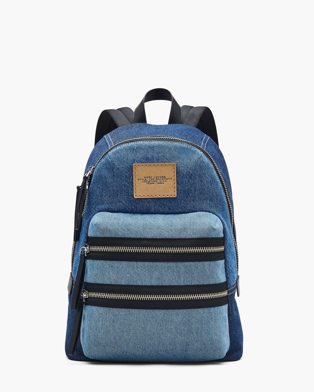 The Biker Colorblock Denim Large Backpack - Indigo Multi