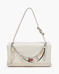 The Mini Icon Chain Bag Charm - Black/Cloud White