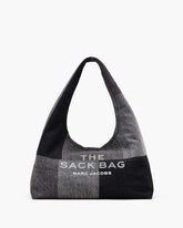 The Patchwork Denim Sack Bag - Black Denim