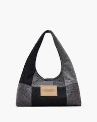 The Patchwork Denim Sack Bag - Black Denim