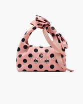 The Satin Dots Bow Mini Sack Bag - Peach Multi