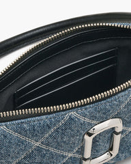 The Quilted Denim Snapshot Convertible Shoulder Bag - Light Wash Indigo