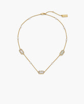 The J Marc Luxe Station Necklace - Gold/Crystal