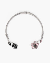 The Dots Daisy Collar Necklace - Silver/Peach