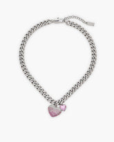 The Heart Balloon Pave Necklace - Silver/Rose