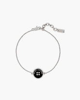 The Button Chain Bracelet - Silver/Black