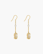 The J Marc Luxe Linear Earrings - Gold/Crystal