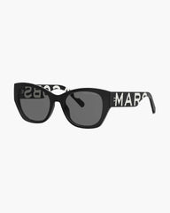 The Bold Logo Square Cat Eye Sunglasses - Black/White