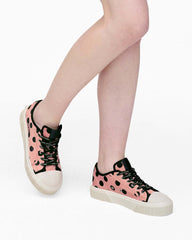 The Satin Dots Sneaker - Peach Multi