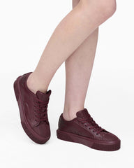 The Leather Sneaker - Dark Plum