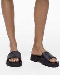 The Lug Sole Slide - Black