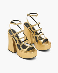 The Metallic Leather Kiki Platform Sandal - Gold