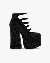 The Rhinestone Kiki Ankle Boot - Black/Black