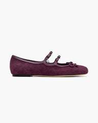 The Suede Kiki Ballerina - Dark Plum