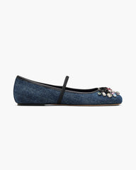 The Gem Denim Sabrina Ballerina - Indigo