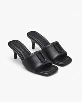 The Leather J Marc Heeled Sandal - Black