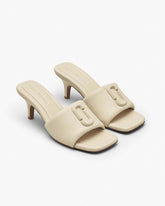 The Leather J Marc Heeled Sandal - Cloud White