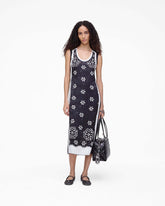 Trompe L'Oeil Eyelet Dress - Black/White