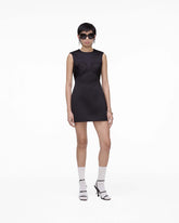 Seamed Up Satin Dress - Black|Black