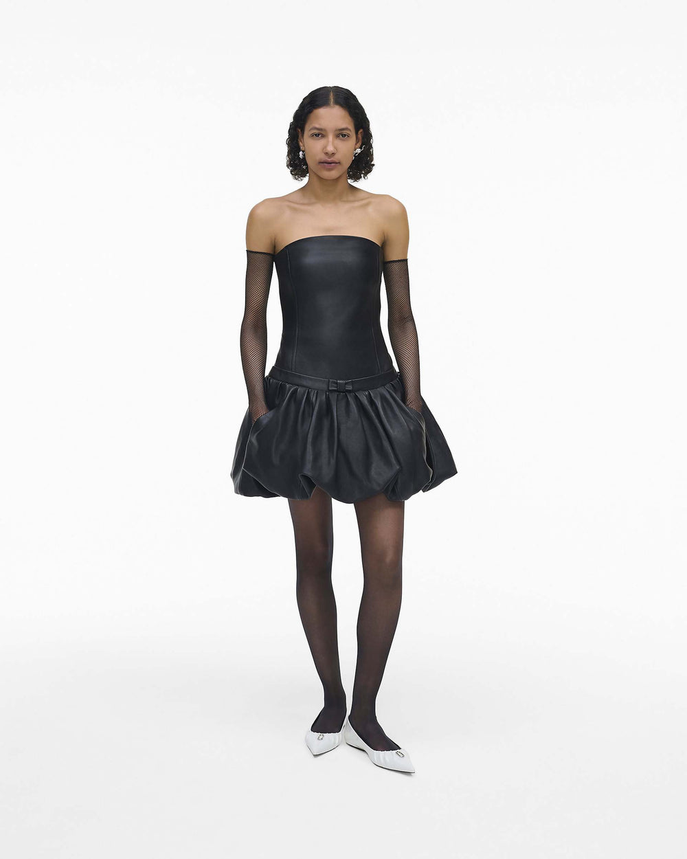 The Leather Bubble Dress - Black