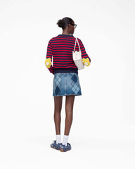 Argyle Patchwork Mini Skirt - Bright Indigo