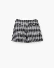 Gingham Tweed Mini Skirt - Black Multi