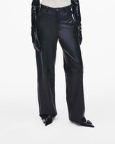 Oversized Leather Pant - Black