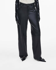 Oversized Leather Pant - Black