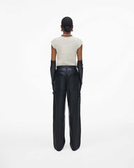Oversized Leather Pant - Black