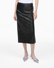 Leather Slim Skirt - Black