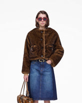 Teddy Cropped Jacket - Ebony