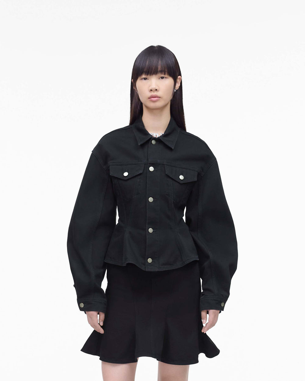 The Fluted Denim Jacket - Black