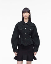 The Fluted Denim Jacket - Black