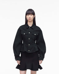 The Fluted Denim Jacket - Black