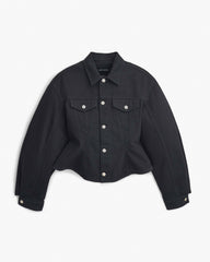 The Fluted Denim Jacket - Black