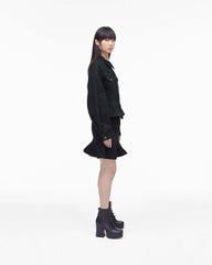 The Fluted Denim Jacket - Black