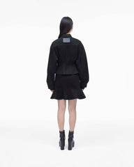 The Fluted Denim Jacket - Black