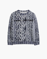 The Trompe Loeil Knit Sweatshirt - Navy