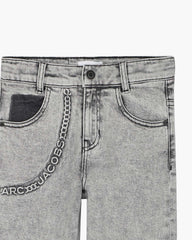 The Trompe Loeil Chain Jeans - Black