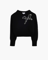 The Gem Bow Sweater - Black