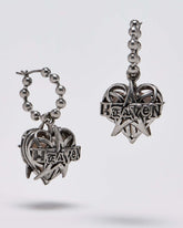 HEAVEN PENTAGRAM HOOPS - Aged Silver