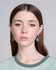 HEAVEN PENTAGRAM HOOPS - Aged Silver