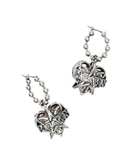 HEAVEN PENTAGRAM HOOPS - Aged Silver