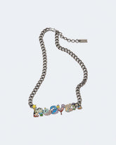Characters Nameplate Necklace - Aged Silver Multi