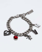 Teddy Charm Bracelet - Aged Silver