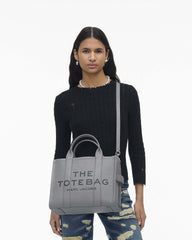 The Leather Medium Tote Bag - Wolf Grey