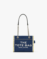 The Denim Chain Small Tote Bag - Dark Wash