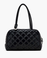The Quilted Leather Dual Satchel - Black
