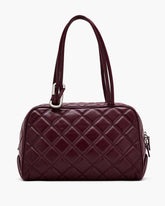 The Quilted Leather Dual Satchel - Dark Plum