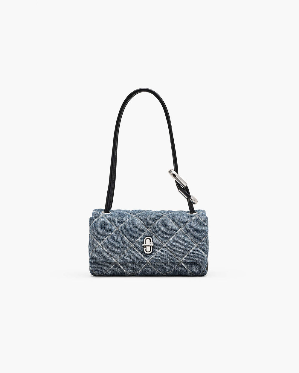 The Quilted Denim Mini Dual Shoulder Bag - Light Wash Indigo